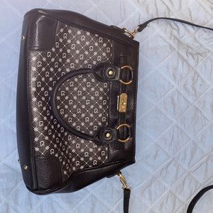 Danbury mint personalized initial black hand bag.